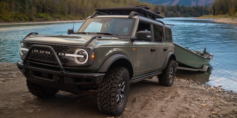 2026 Ford Bronco Towing a boat