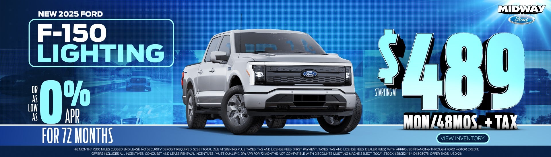 2025 Lighting Li$489mon/48mos. + Tax Or AS LOW ASA 0% APR 