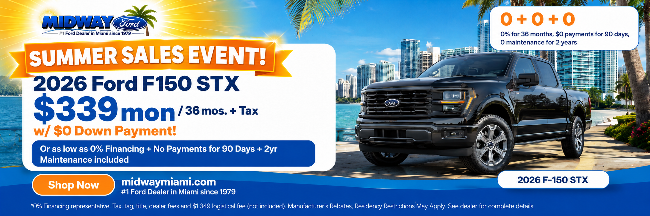 2026 Ford F-150 $339mon/36mos. + Tax w/ $0 Down Payment!