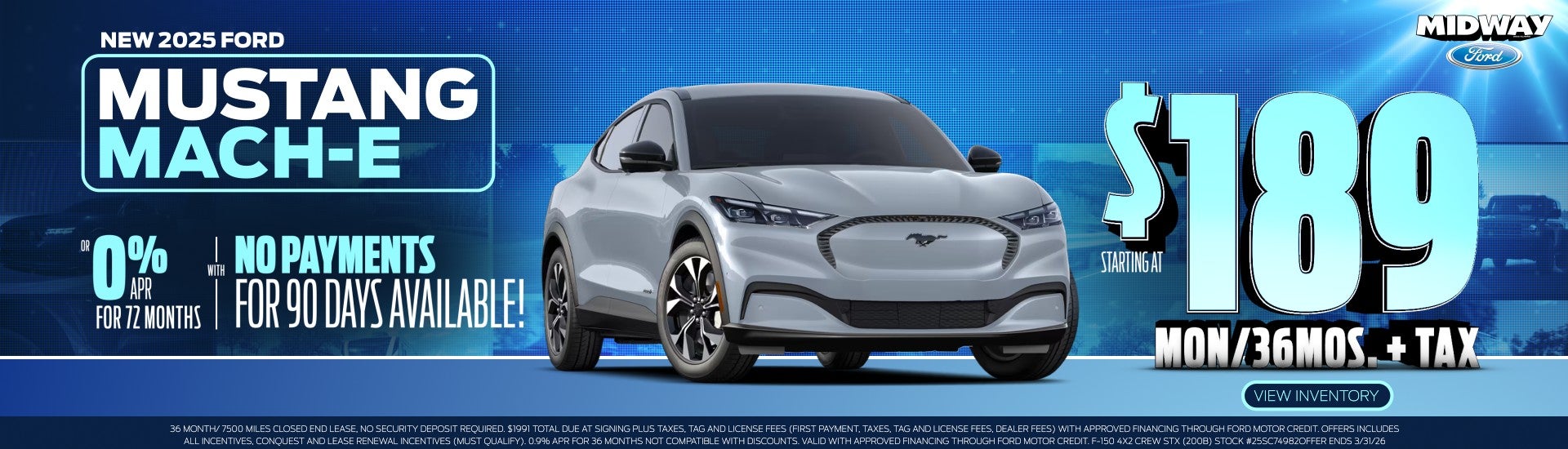 2025 Ford Mustang Mach-e - Starting at $189mon - 0% APR 