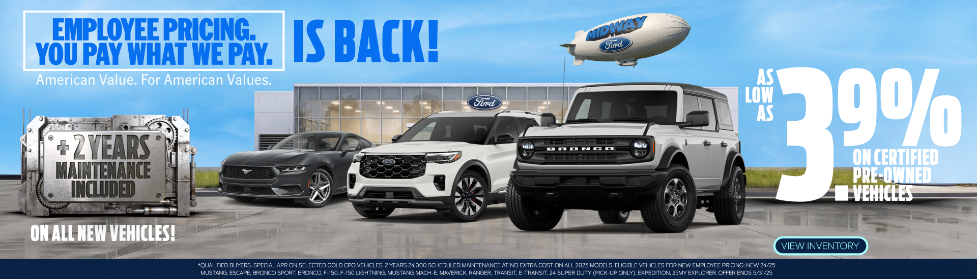 As low as 3.9% on Certified Pre-Owned Vehicles