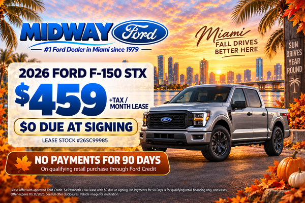 2026 Ford F-150 STX: $459/mo + tax, $0 due at signing