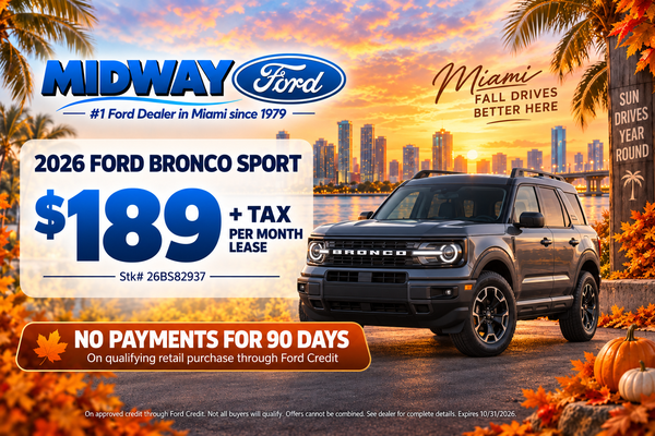 2026 Ford Bronco Sport lease $259 per month plus tax