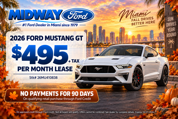 2026 Ford Mustang GT lease $495 per month plus tax