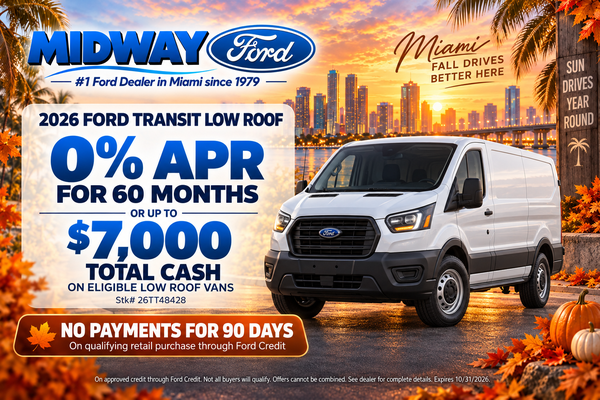 2026 Ford Transit Low Roof 0% APR for 60 months