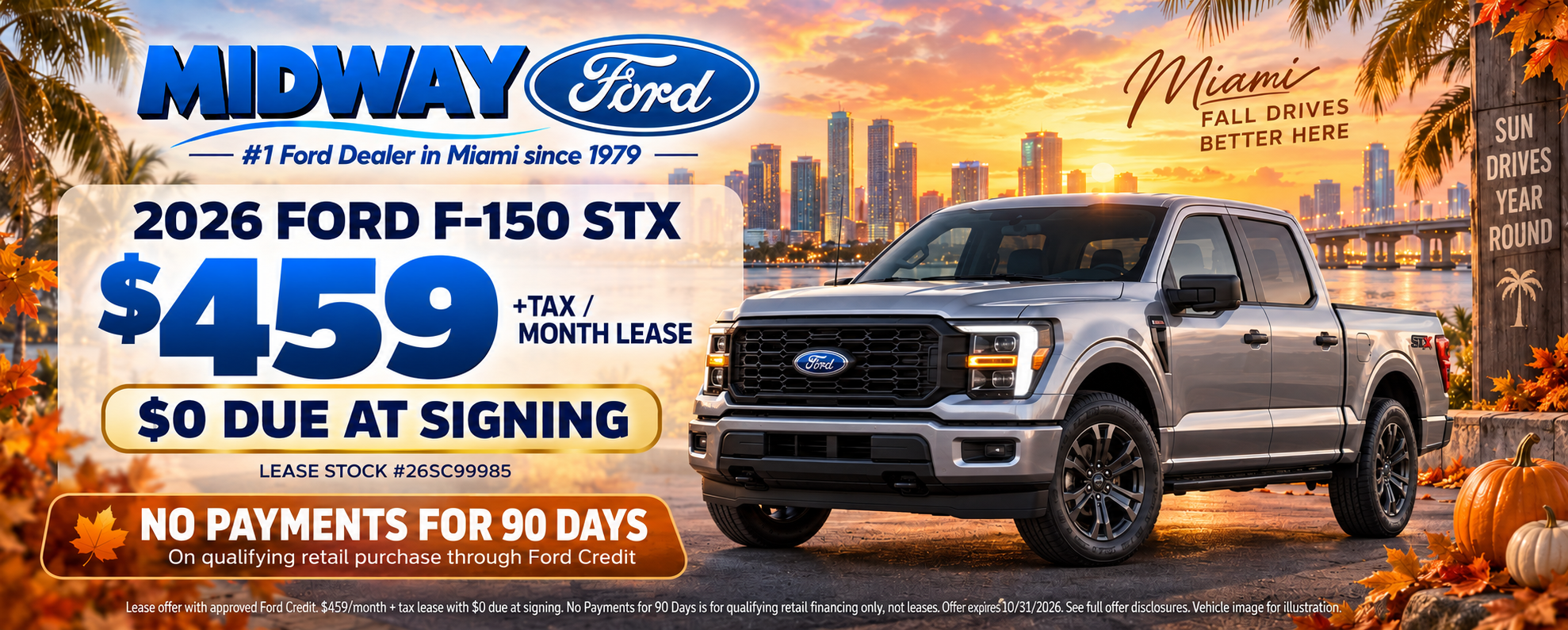 2026 Ford F-150 STX: $459/mo + tax, $0 due at signing