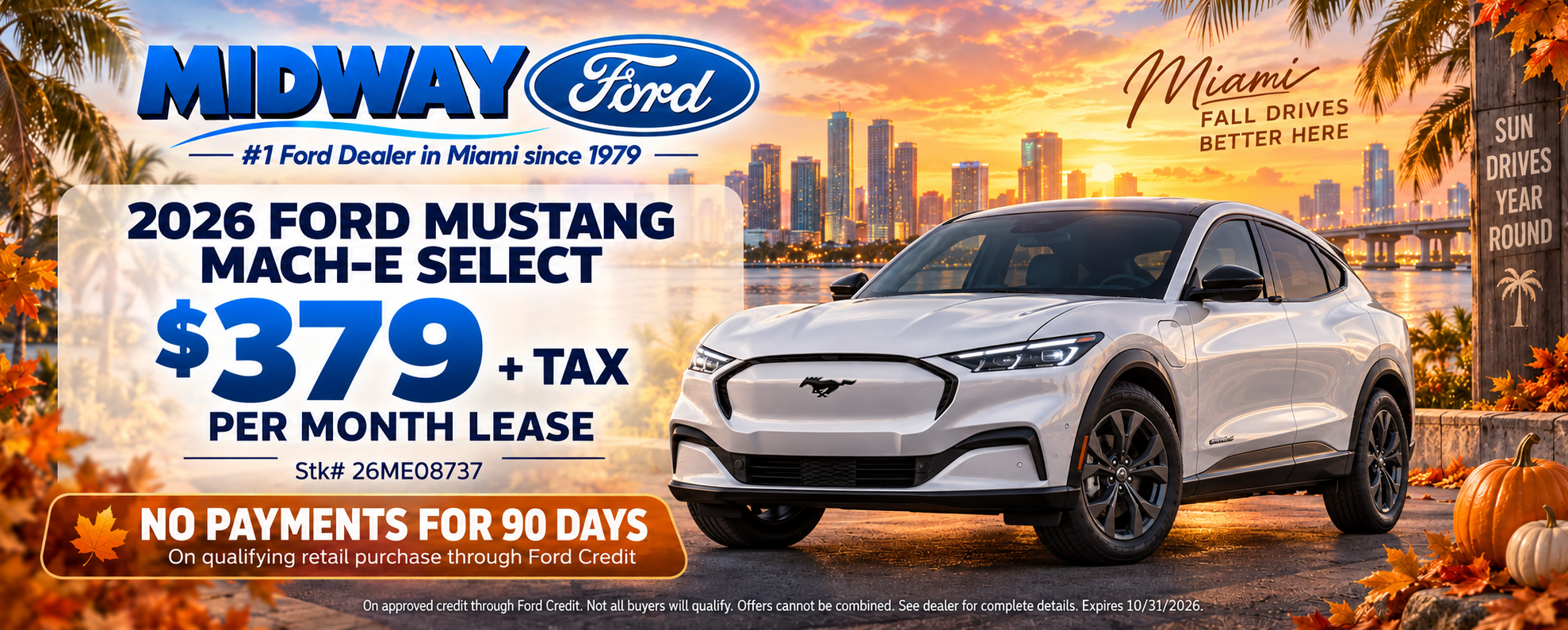 2026 Mustang Mach E lease $379 per month plus tax