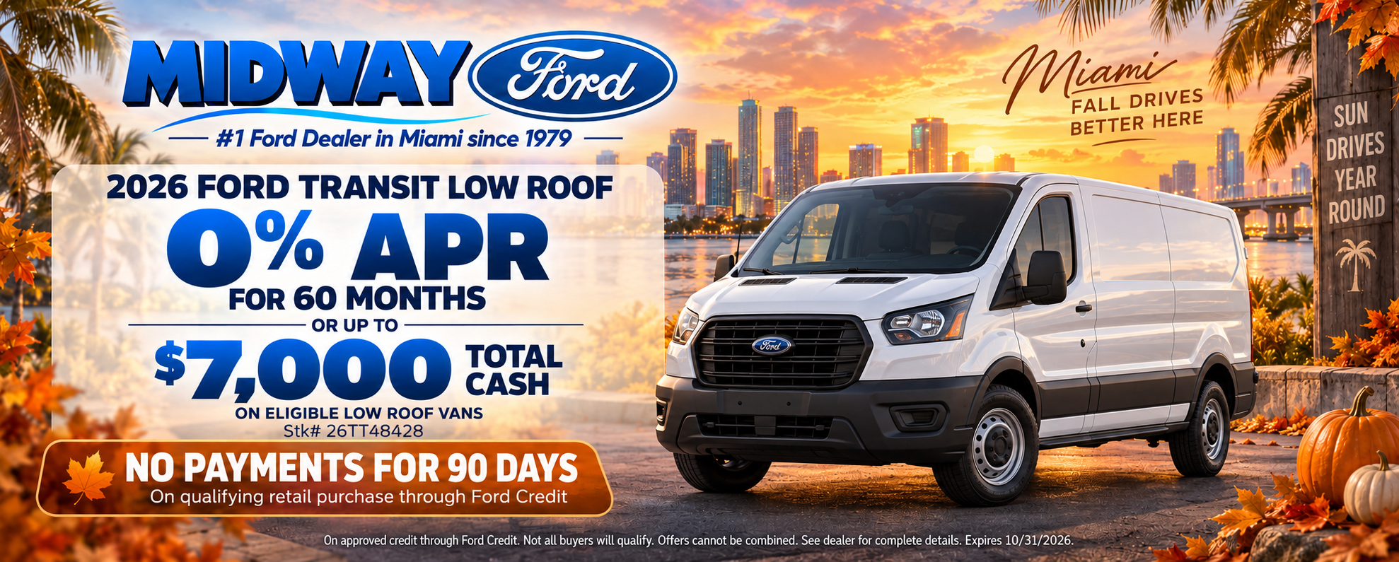 2026 Ford Transit Low Roof 0% APR for 60 months