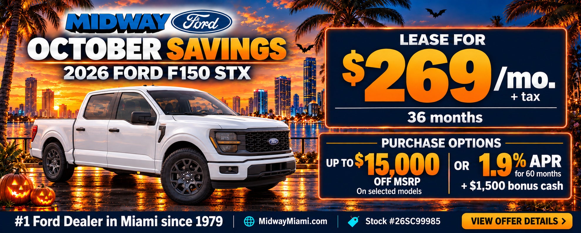 2026 Ford F150 lease $269 plus tax or 1.9% APR