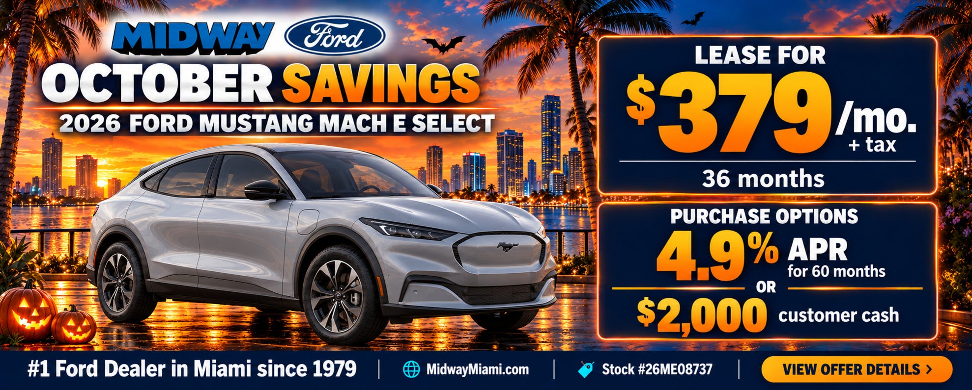 2026 Mustang Mach E lease $379 per month plus tax