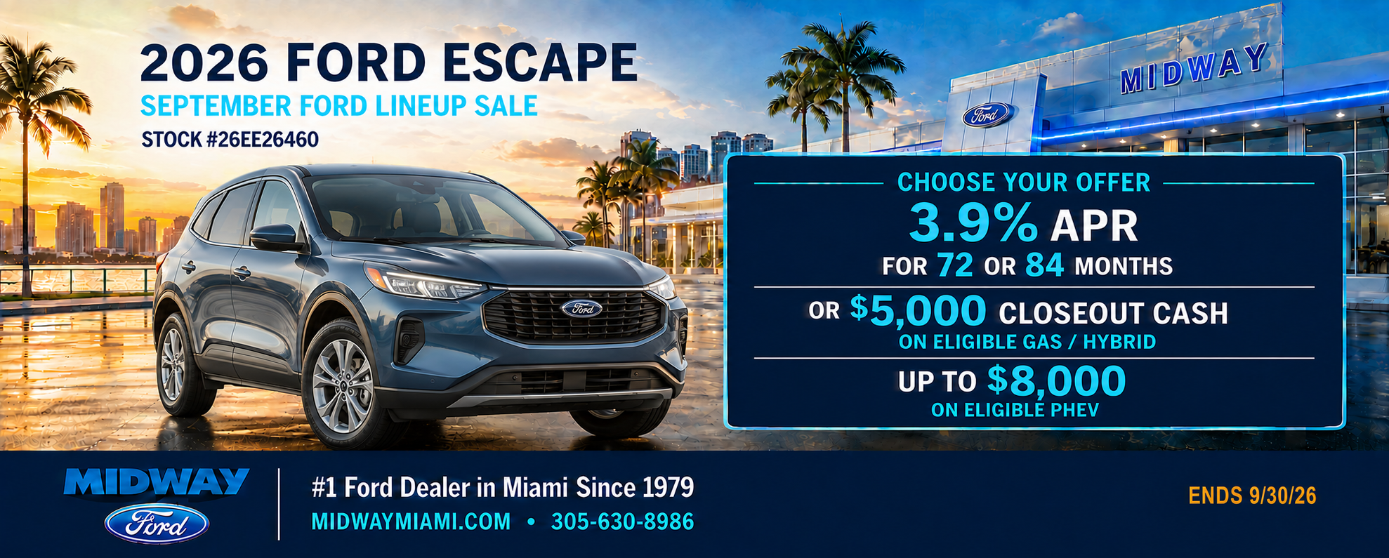 2026 Escape: 3.9% APR or up to $8,000 PHEV cash